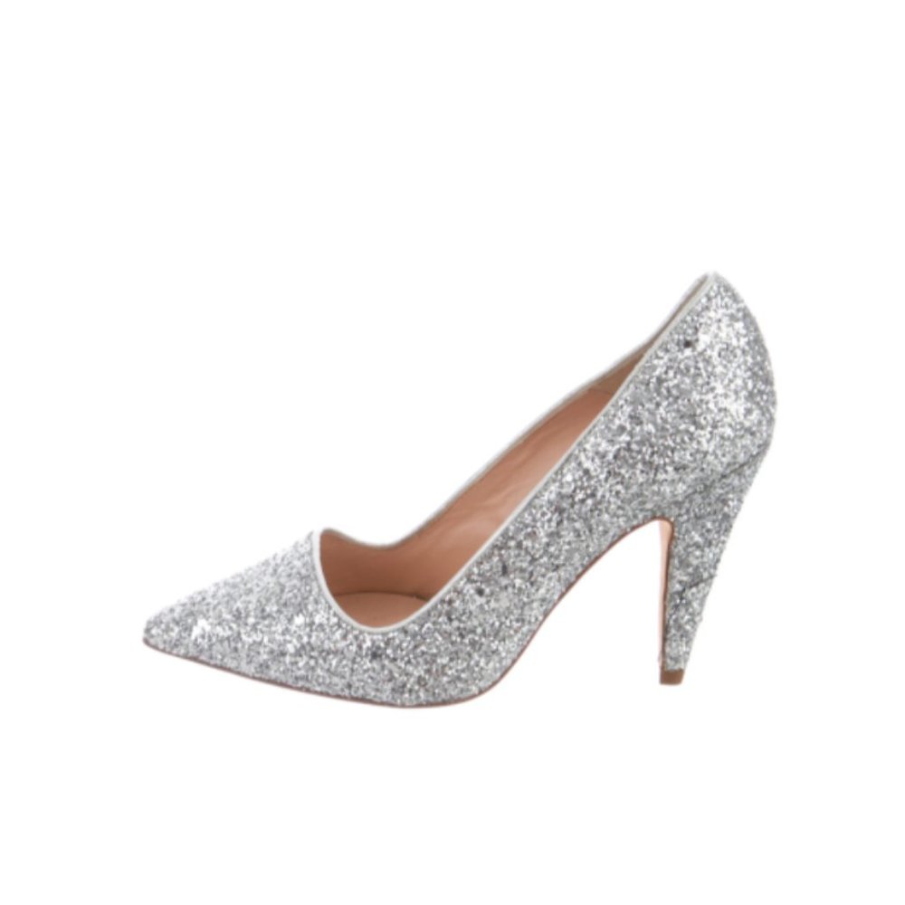 Bimba Y Lola Silver Glitter Pumps | Size 7